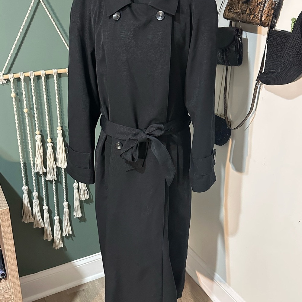 Misty Harbor Black Trench Coat size 14